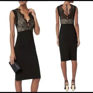 Lover Black Camelia Bonded Pencil Night Out Dress